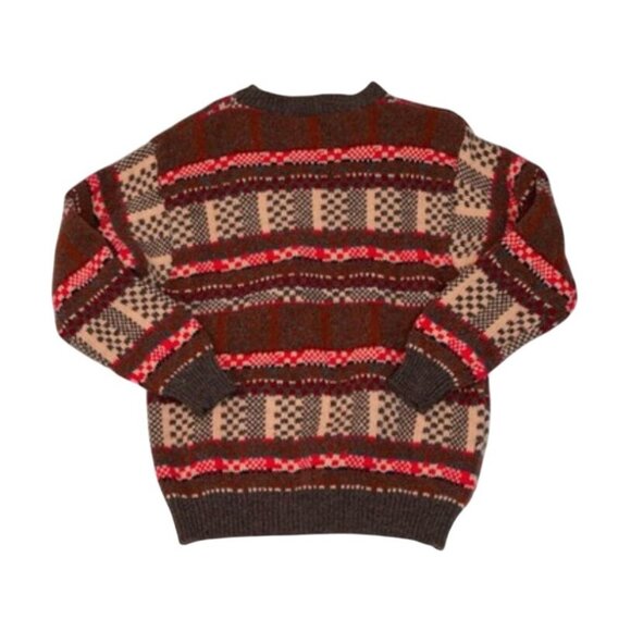 Vintage BENETTON Men's Shetland Fair Isle Wool Sweater Size Large - Picture 3 of 6